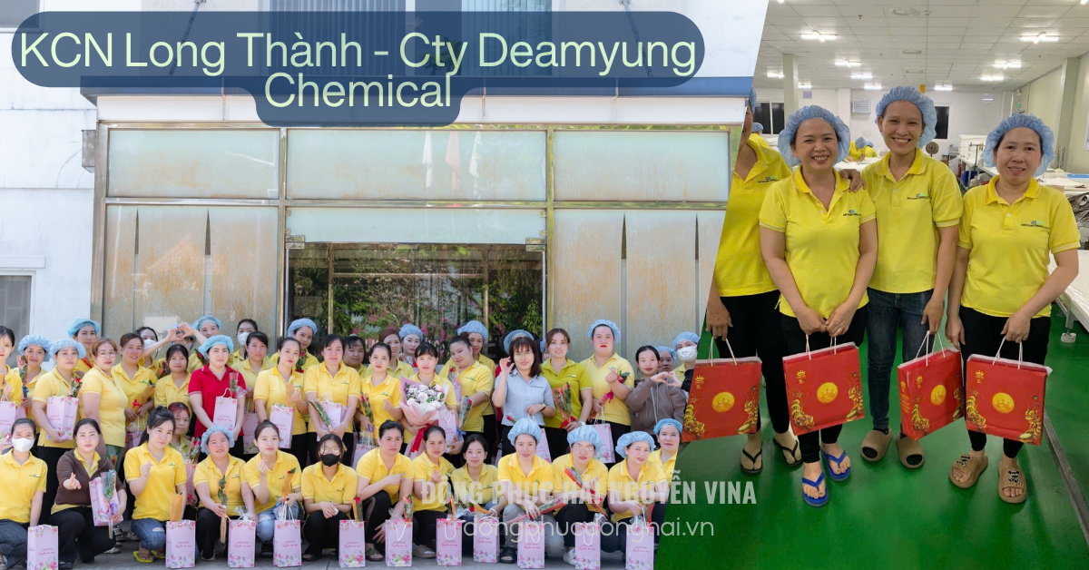 May đồng phục công ty DEAMYUNG CHEMICAL Khu công nghiệp Long Thành